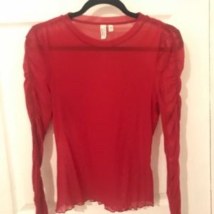 & other stories sheer red top